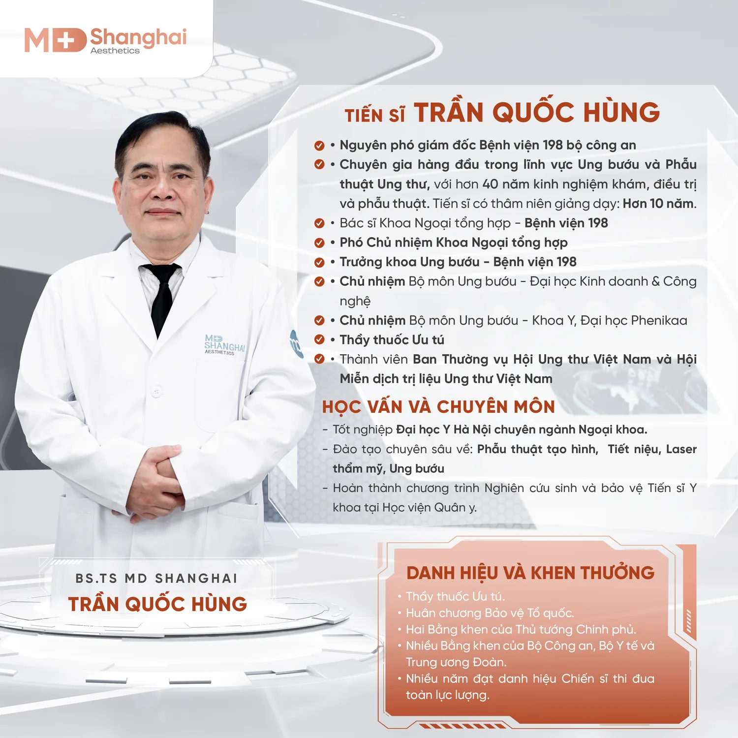 Hồ sơ TS. Trần Quốc Hùng – Bác sĩ MD Shanghai, Thầy thuốc Ưu tú, hơn 40 năm kinh nghiệm